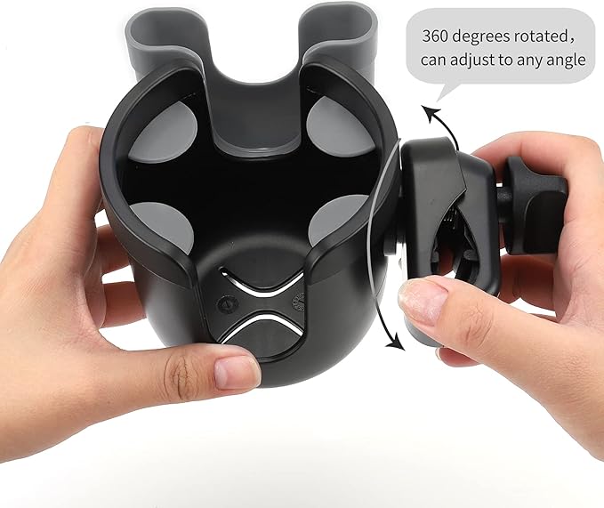 Accmor Stroller Cup Holder with Phone Holder, Bike Cup Holder, Universal Cup Holder for Uppababy Nuna Doona Strollers, 2-in-1 Cup Phone Holder for Stroller, Bike, Wheelchair, Walker, Scooter-BubblyBeeBaby
