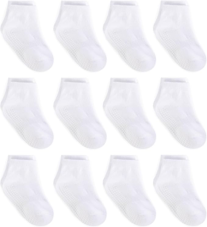 Zaples Baby Non Slip Grip Ankle Socks with Non Skid Soles for Infants Toddlers Kids Boys Girls-BubblyBeeBaby