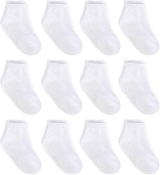 Zaples Baby Non Slip Grip Ankle Socks with Non Skid Soles for Infants Toddlers Kids Boys Girls-BubblyBeeBaby