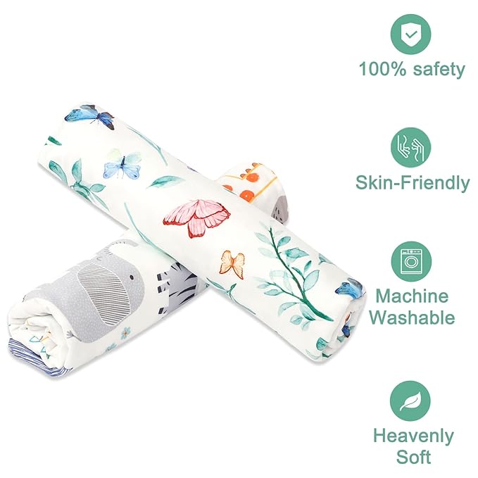 Hooyax Baby Lounger Cover for Boys and Girls, Newborn Lounger Slipcover Removable Infant Floor Seat Baby Nest Cover, Baby Padded Lounger Cover, Butterfly-BubblyBeeBaby