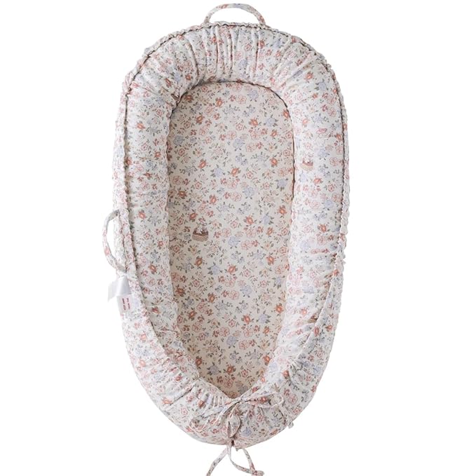 Infant Lounger, Baby Nest Cover for Baby Girls & Boys, Newborn Essentials for Baby 0-18 Months, 100% Cotton Breathable (Wonderland)-BubblyBeeBaby