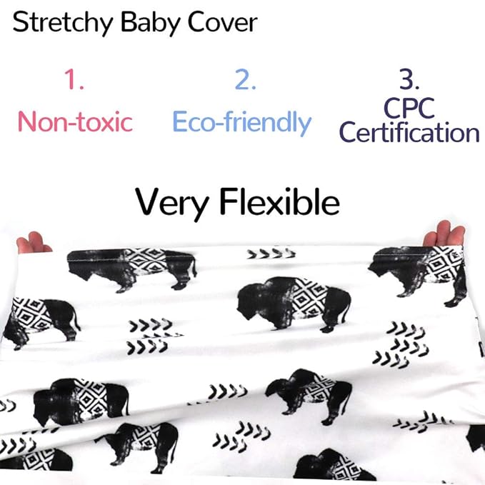 Buffalo Car seat Canopy for Babies, Car Seat Cover for Boys Girls, CarSeat Canopies for Newborn, Multiuse - Nursing Breastfeeding Covers, Shopping Cart/High Chair/Stroller Covers, Soft Breathable-BubblyBeeBaby