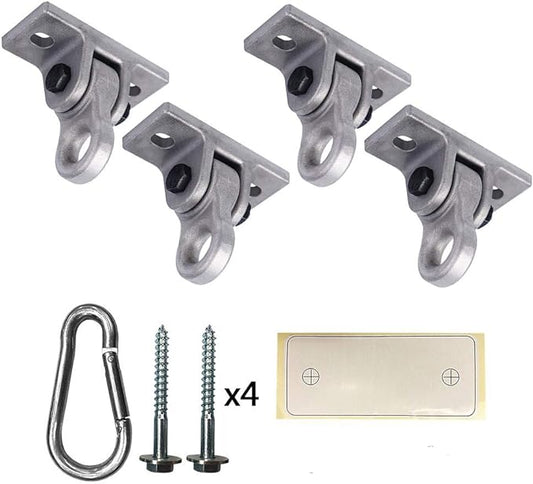 Heavy Duty White Metal Color Swing Hangers Screws Bolts Included Over 5000 lb Capacity Playground Porch Yoga Seat Trapeze Wooden Sets Indoor Outdoor (4 Pack)-BubblyBeeBaby
