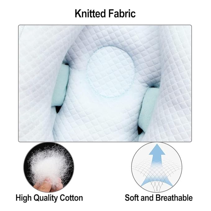 Baby 2 in 1 Travel Cushion, Banana Shape Baby Neck Head Support Travel Pillow Stroller Insert Cushion for Kids, Toddler, Blue-BubblyBeeBaby