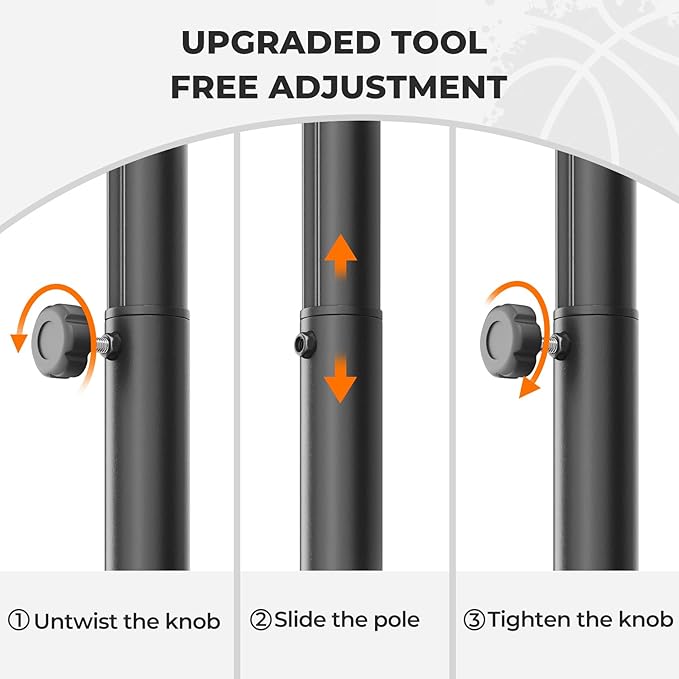 Kids Basketball Hoop, 3.6-7 FT Height Easy Adjustable, Portable Basketball Hoop Outdoor Indoor for Kids/Teens/Youth, 30" Backboard-BubblyBeeBaby