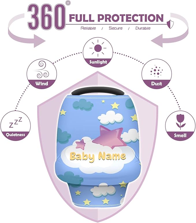 Baby Car Seat Stroller Cover Nursing Cover New Mom Breastfeeding Scarf Soft Stretchy Infant Carrier Cover Car Canopy Coverage-BubblyBeeBaby