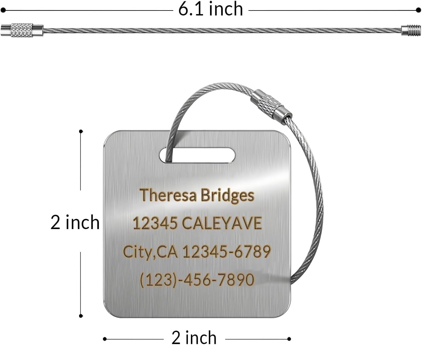 (5Pack Made in USA) Custom Personalized Luggage Tags-Customized Unique tag for Suitcase Backpack Travel,Bags (Blue (2 × 2))