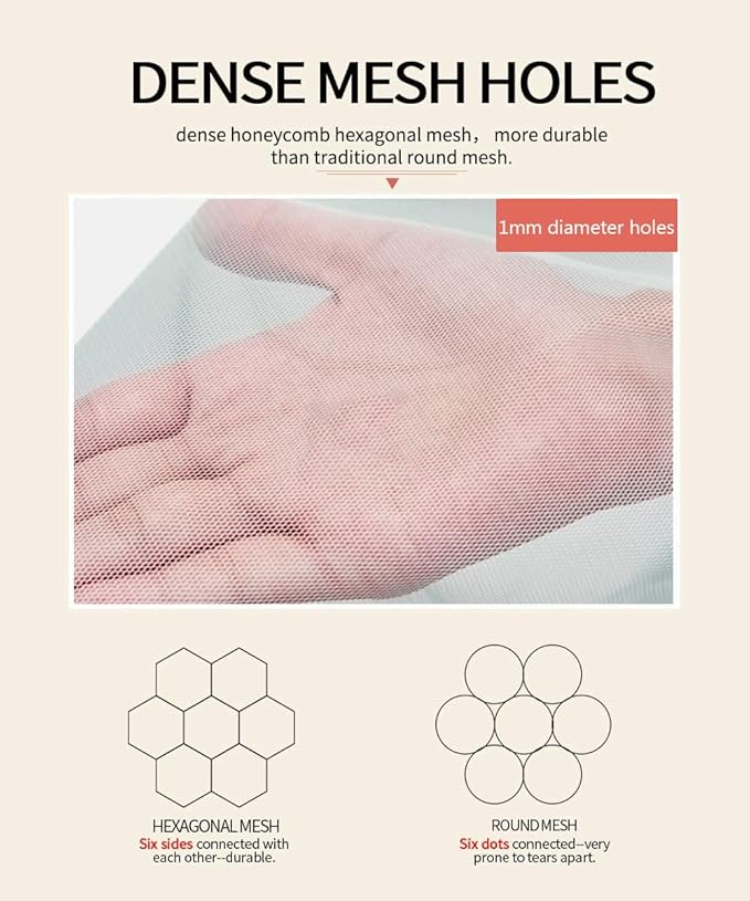 Mosquito Net for Stroller - Protective 2Packs Perfect Bug Net for Strollers, Bassinets, Cradles, Playards,Pack N Plays and Portable Mini Crib (White+Grey)-BubblyBeeBaby