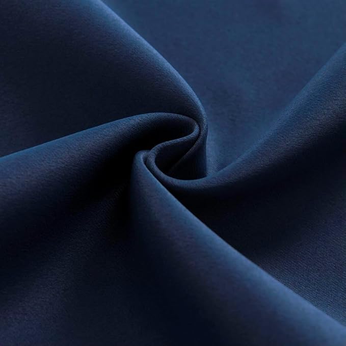 Joydeco Custom Blackout Curtains for Bedroom, 1 Panel Room Darkening Curtains & Drapes for Living Room Window Rod Pocket Back Tab (Custom Size,Navy Blue)-BubblyBeeBaby