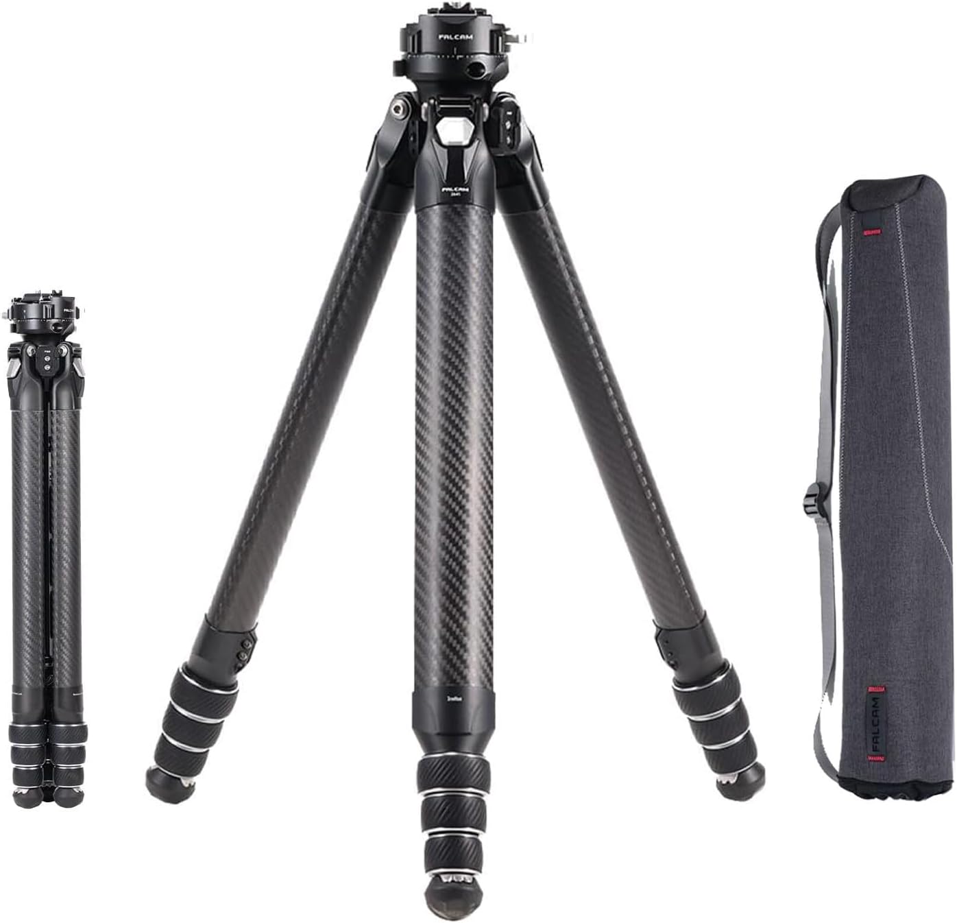 Falcam TreeRoot F38 Pro Carbon Fiber Tripod, 61" Quick Lock Travel Tripod with 360° Ball Head, 5kg Load, F22 Interfaces, 1/4" Screw, Carry Strap Holes for DSLR, Mirrorless, and Video Cameras