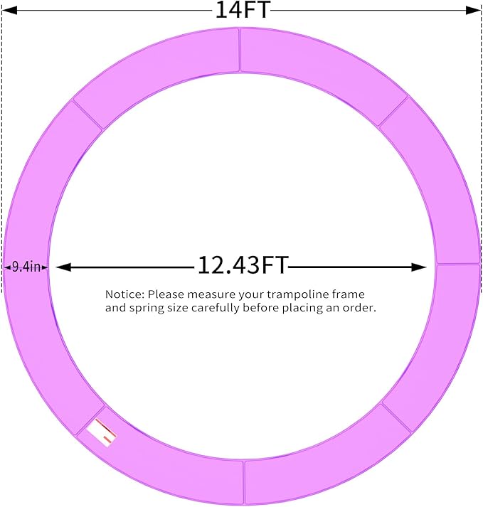 16FT/15FT/14FT/12FT/10FT Trampoline Safety Pad Replacement, Round Trampoline Spring Protection Cover, Fits 16FT/15FT/14FT/12FT/10FT Frames, Water-Resistant Trampoline Accessories-BubblyBeeBaby