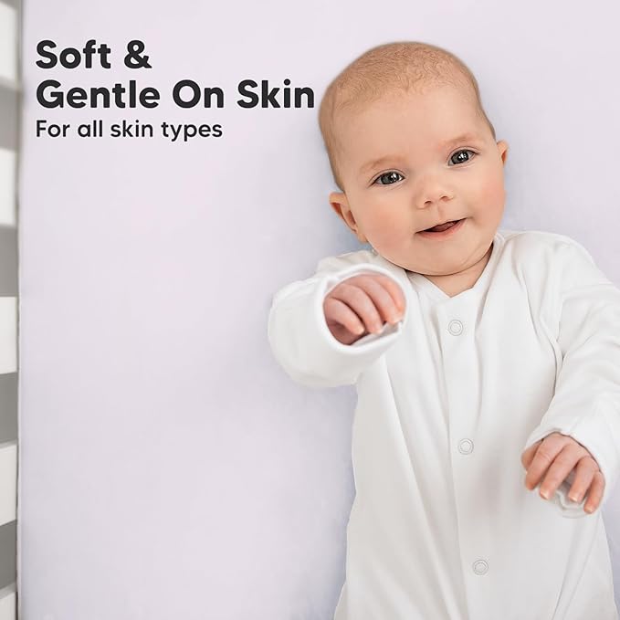 KeaBabies 2-Pack Organic Crib Sheets for Boys, Girls - 52x28 Fitted Crib Mattress Sheet Neutral, Breathable Jersey Cotton Cover for Baby Bed, Toddler Mattress, Soft & Cute Prints (Thistle)-BubblyBeeBaby