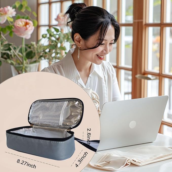 Insulated Breastmilk Cooler Bag with 2 Ice Packs - Breastmilk Cooler Organizer Bag for Daycare, Breastfeeding Mom Travel Outdoor-BubblyBeeBaby