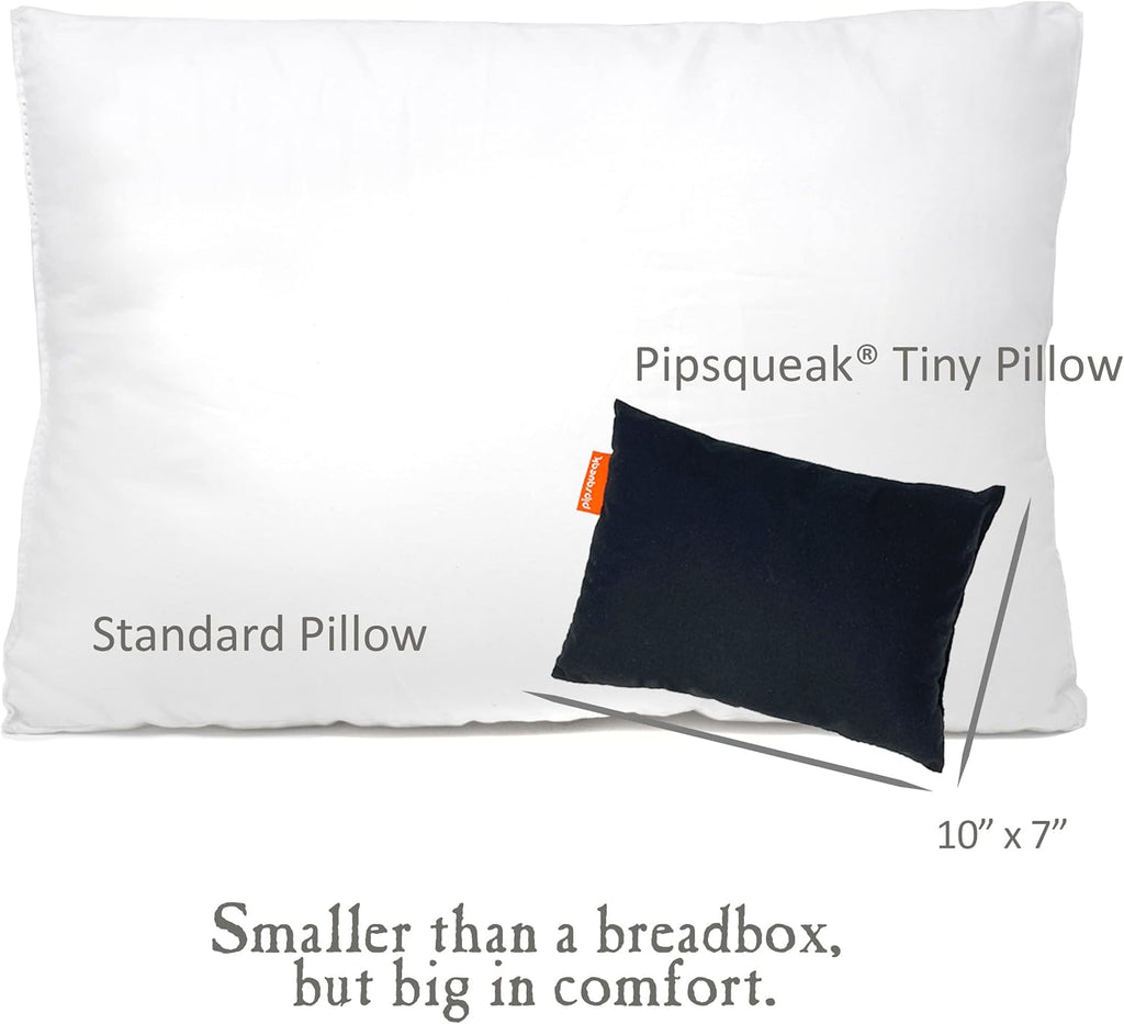 Pipsqueak Pillow - Small, Mini, Tiny - 11 x 7 in - Perfect for Travel, Cars, Airplanes, Camping, Dogs, Toddlers, Kids, Lumbar, Knees and Neck - Ages 2 Yrs and Up