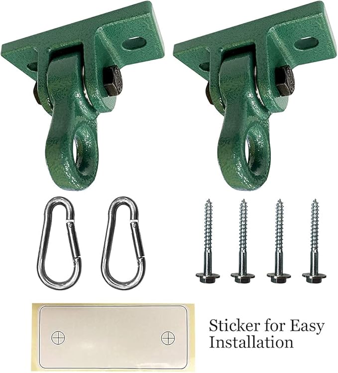 Heavy Duty Green Swing Hangers Screws Bolts Included Over 5000 lb Capacity Playground Porch Yoga Seat Trapeze Wooden Sets Indoor Outdoor 2 Pack-BubblyBeeBaby
