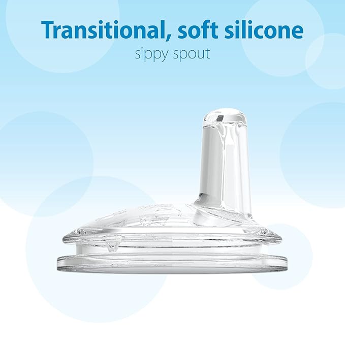 Dr. Brown's Natural Flow Anti-Colic Options+ Wide-Neck Baby Bottles, 9 oz/270 mL, with Level 1 Slow Flow Nipple, 6 Pack with 2 Bonus Level 2 Nipples & 2 Sippy Spouts-BubblyBeeBaby