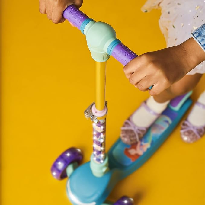 Jetson Character Kids Kick Scooter, LED Lights on Stem & Light-Up Wheels, Lightweight Frame, Height-Adjustable Handlebar, Lean-to-Steer System, Easy-Fold Mechanism-BubblyBeeBaby