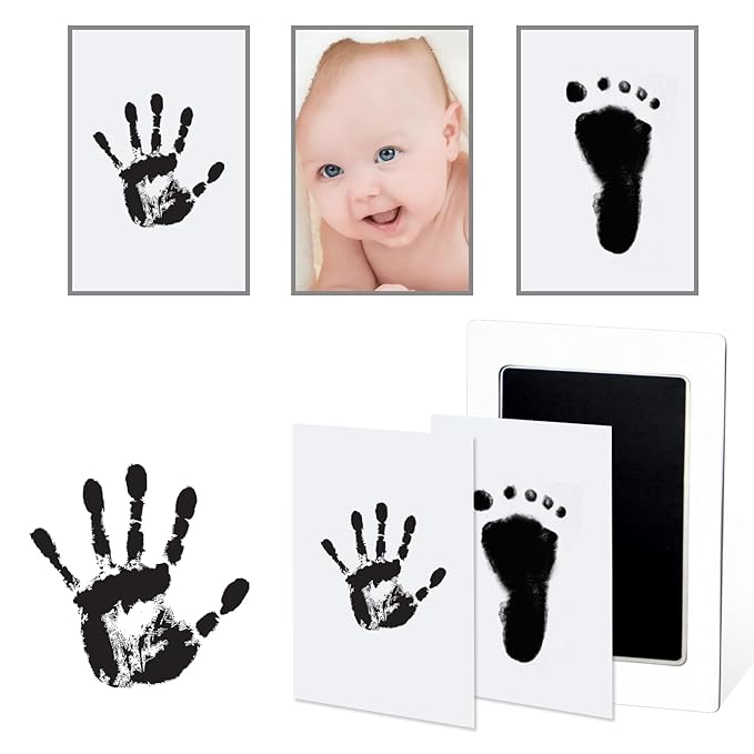 1-Pack Clean Touch Ink Pad for Baby Handprints and Footprints, Baby Footprint Kits,Inkless Hand and Footprint Kit,No Mess Ink Pad for Baby Hand and Footprints,Baby Shower Gifts for New Moms-BubblyBeeBaby