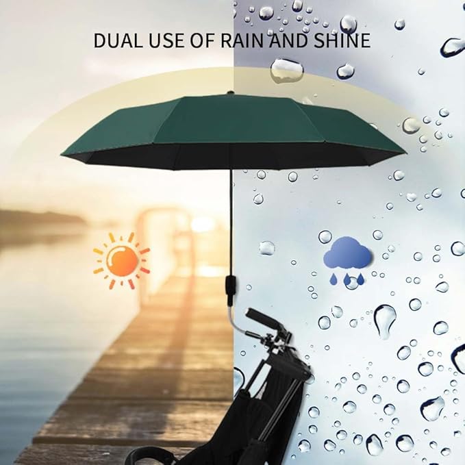 Clip-on Umbrella for Stroller Sunshade, Adjustable Steering Angle, Handle Included, Compact and Lightweight, Suitable for All Kinds of Strollers-BubblyBeeBaby