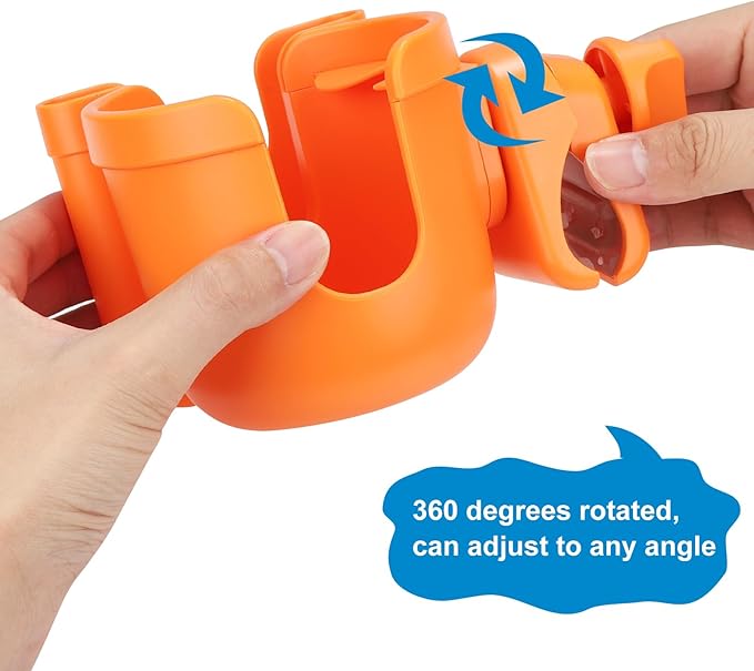 Accmor Stroller Cup Holder with Phone Holder, Bike Cup Holder, Universal Cup Holder for Uppababy Nuna Doona Strollers, 2-in-1 Cup Phone Holder for Stroller, Bike, Wheelchair, Walker, Scooter-BubblyBeeBaby