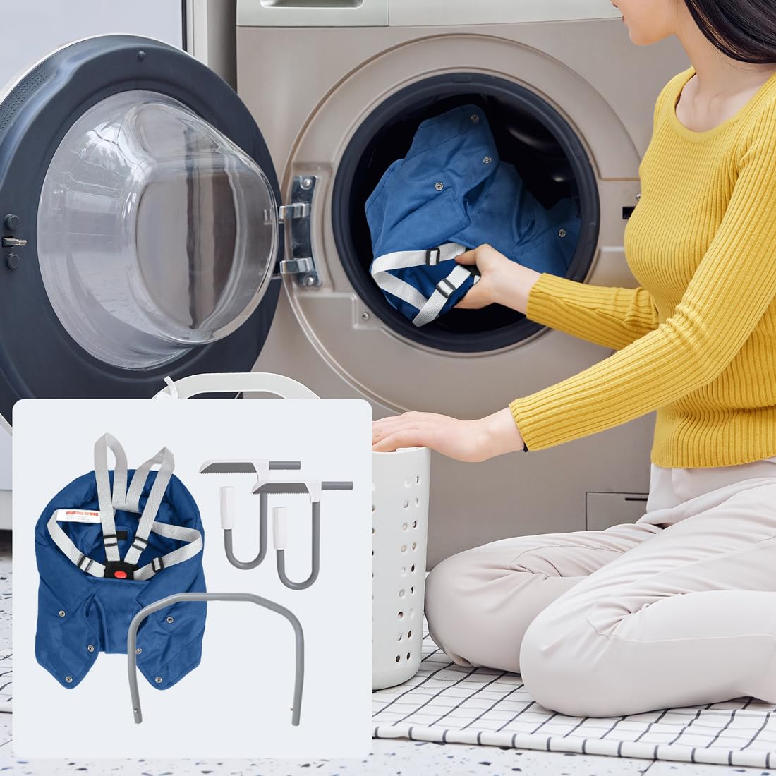 MTWML Hook On High Chair with Tray,Portable Baby High Chair That Attaches to Table,Clip On Fast Table High Chair for Babies and Toddlers.Baby Feeding Seat for Table and Counter to Travel (Pure-Blue)