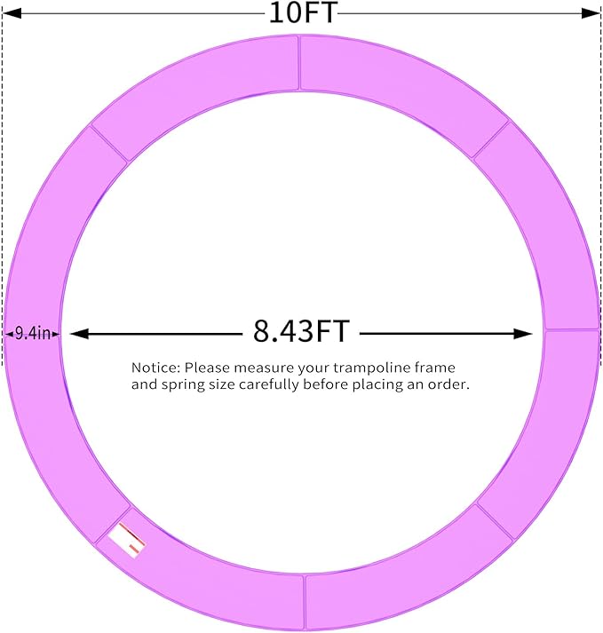 16FT/15FT/14FT/12FT/10FT Trampoline Safety Pad Replacement, Round Trampoline Spring Protection Cover, Fits 16FT/15FT/14FT/12FT/10FT Frames, Water-Resistant Trampoline Accessories-BubblyBeeBaby
