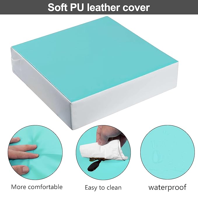 Kalawen Toddler Booster Seat for Dining Table, Upgraded 2Pcs PU Washable Straps Safety Buckle Kids Booster Seat for Table, Portable Travel Increasing Cushion for Chair-BubblyBeeBaby