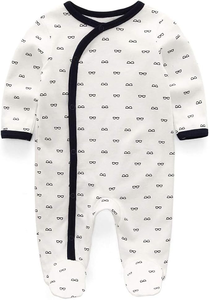 Kiddiezoom Baby and Toddler Boys'Snug Fit Footed One-Piece Romper Jumpsuit Cotton Cotton Footed Outfit-BubblyBeeBaby