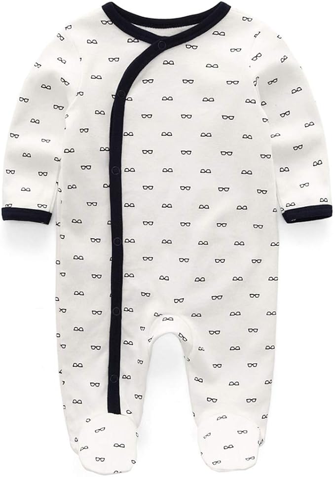 Kiddiezoom Baby and Toddler Boys'Snug Fit Footed One-Piece Romper Jumpsuit Cotton Cotton Footed Outfit-BubblyBeeBaby