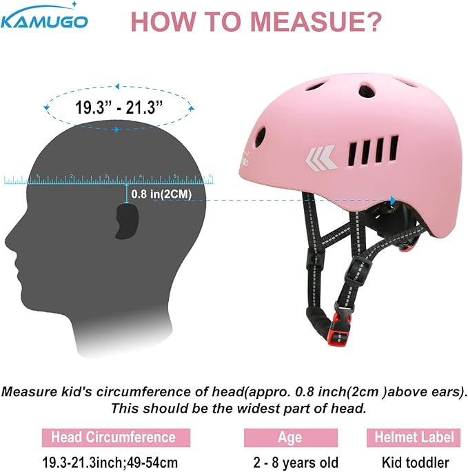 KAMUGO Kids Bike Helmet Set, Toddler Helmet for Ages 2-8 Boys Girls with Sports Protective Gear Set Knee Elbow Wrist Pads for Skateboard Cycling Scooter Rollerblading-BubblyBeeBaby