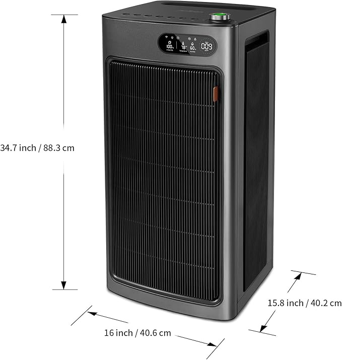 Jafända Air Purifier for Home Office Room Up to 6862 ft², Dual Carbon Air Filter Air Cleaner, Smart Whole House HEPA Air Purifiers Remove 99.97% Dust Pollen Smoke Pet Dander Allergies Mold Odors VOCs-BubblyBeeBaby