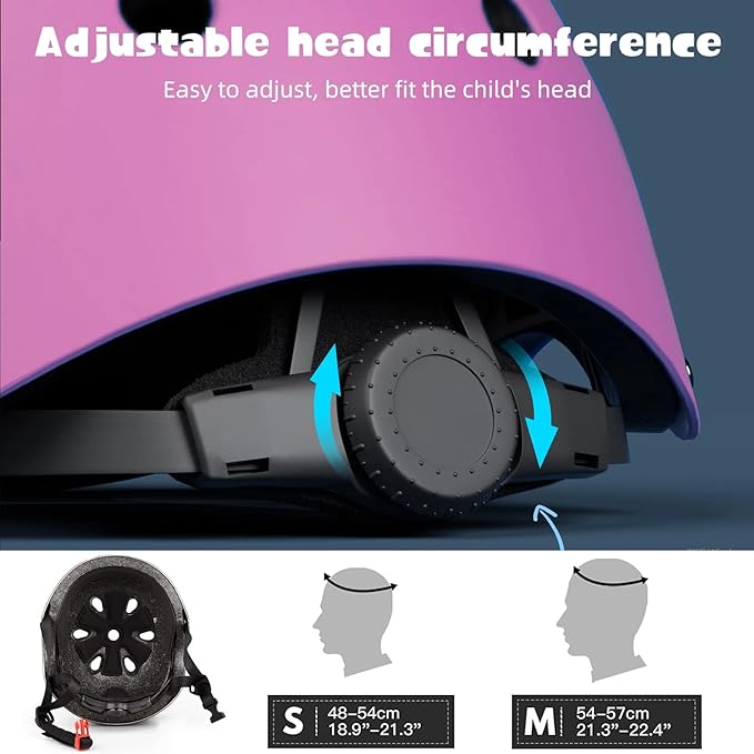 Kids Bike Helmet Set Adjustable for Children, Boys, Girls and Teenagers Aged 3-8 Years Includes Elbow, Knee, Wrist Guards Children's Helmet Protection Set for Bikes SkateboardsRollerskates-BubblyBeeBaby