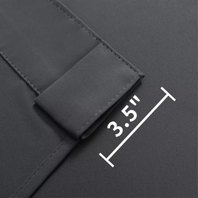 Joydeco 72 Inch Blackout Curtains for Bedroom, Thermal Insulated Black Out Curtains, Room Darkening Drapes for Living Room Window Rod Pocket Back Tab (W52 x L72 Inch, Dark Grey)-BubblyBeeBaby