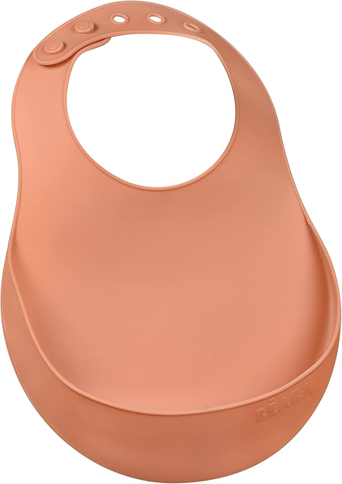 BEABA Silicone Baby Bib, Made with Soft Supple Silicone, Baby Bibs with Baby Food Catcher, Baby Essentials for Baby Feeding-BubblyBeeBaby