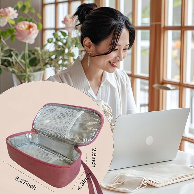 Insulated Breastmilk Cooler Bag with 2 Ice Packs - Breastmilk Cooler Organizer Bag for Daycare, Breastfeeding Mom Travel Outdoor-BubblyBeeBaby