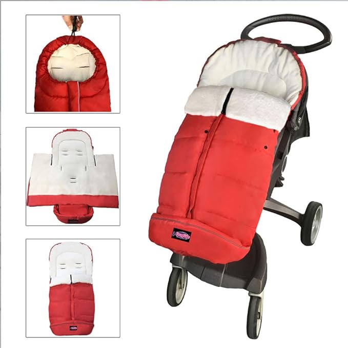 Waterproof Anti-Kick Footmuff for Stroller,350g Filling Anti-Freeze Stroller Bunting Bag Front Height Adjustable,Foot Area Opens Stroller Footmuff-BubblyBeeBaby