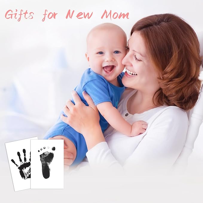 1-Pack Clean Touch Ink Pad for Baby Handprints and Footprints, Baby Footprint Kits,Inkless Hand and Footprint Kit,No Mess Ink Pad for Baby Hand and Footprints,Baby Shower Gifts for New Moms-BubblyBeeBaby
