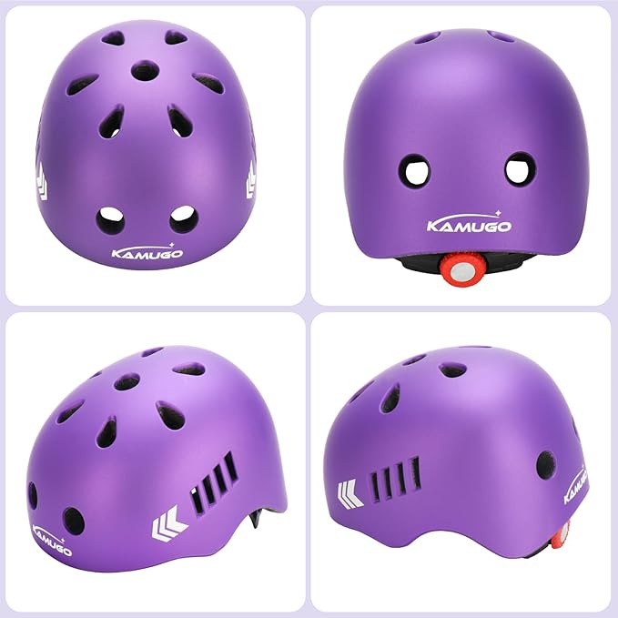 KAMUGO Kids Bike Helmet Set, Toddler Helmet for Ages 2-8 Boys Girls with Sports Protective Gear Set Knee Elbow Wrist Pads for Skateboard Cycling Scooter Rollerblading-BubblyBeeBaby