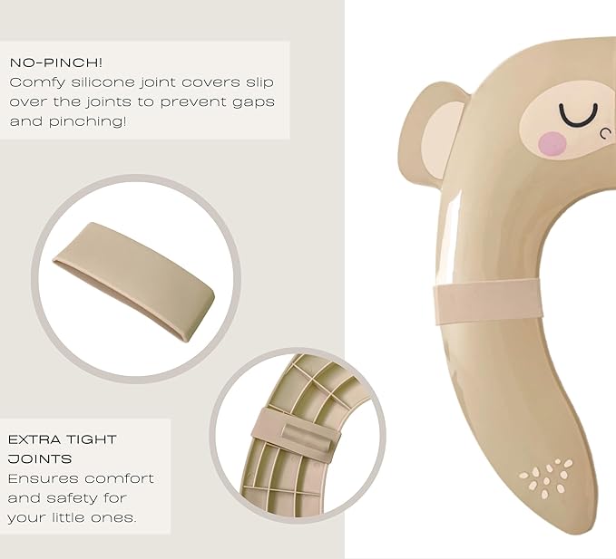 Hippypotamus Travel Potty Seat for Toddler - Folding Potty Training Seat - Portable Toilet Seat Cover for Baby & Kids (BEIGE Monkey)-BubblyBeeBaby