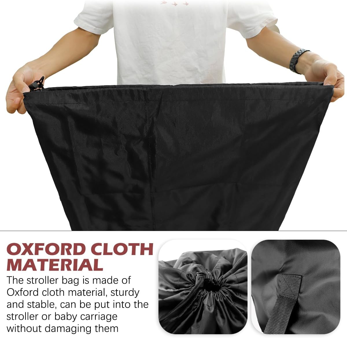 DOERDO Stroller Transport Bags, Large Foldable Carrying Storage Bag for Airplane Gate Check Train Travel, 19.6x23.3Inch