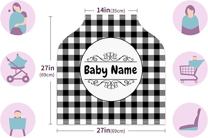 Baby Car Seat Stroller Cover Nursing Cover New Mom Breastfeeding Scarf Soft Stretchy Infant Carrier Cover Car Canopy Coverage-BubblyBeeBaby