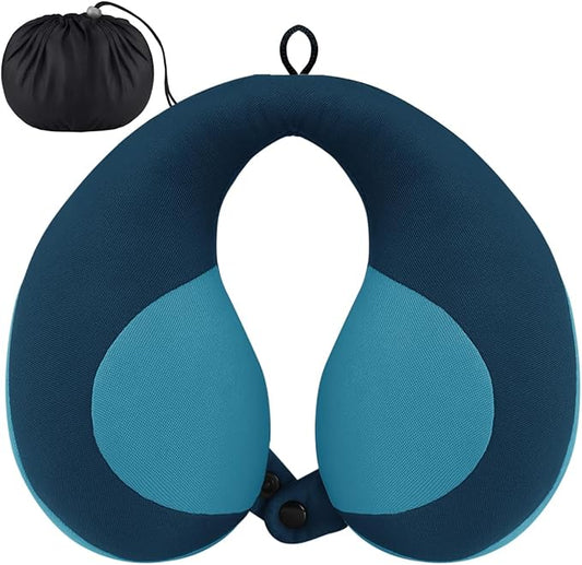 INFANZIA Chin Supporting Travel Neck Pillow, Comfortably Supports and Helps Support Head and Neck - Gifts for Toddler/Child/Kids, Blue-BubblyBeeBaby