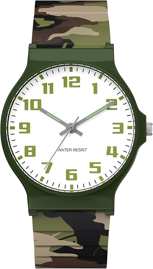 Kids Analog Watch Boys Girls, 30M Waterproof, Sports Watch for Boys, Easy to Read Children's Thin Dial Wrist Watches with Soft Band, for Ages 5-15 Kids Great Birthday Gifts Christmas Day-BubblyBeeBaby