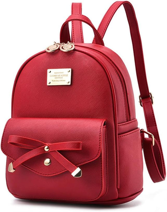 I IHAYNER Girls Bowknot Cute Leather Backpack Mini Backpack Purse for Women-BubblyBeeBaby