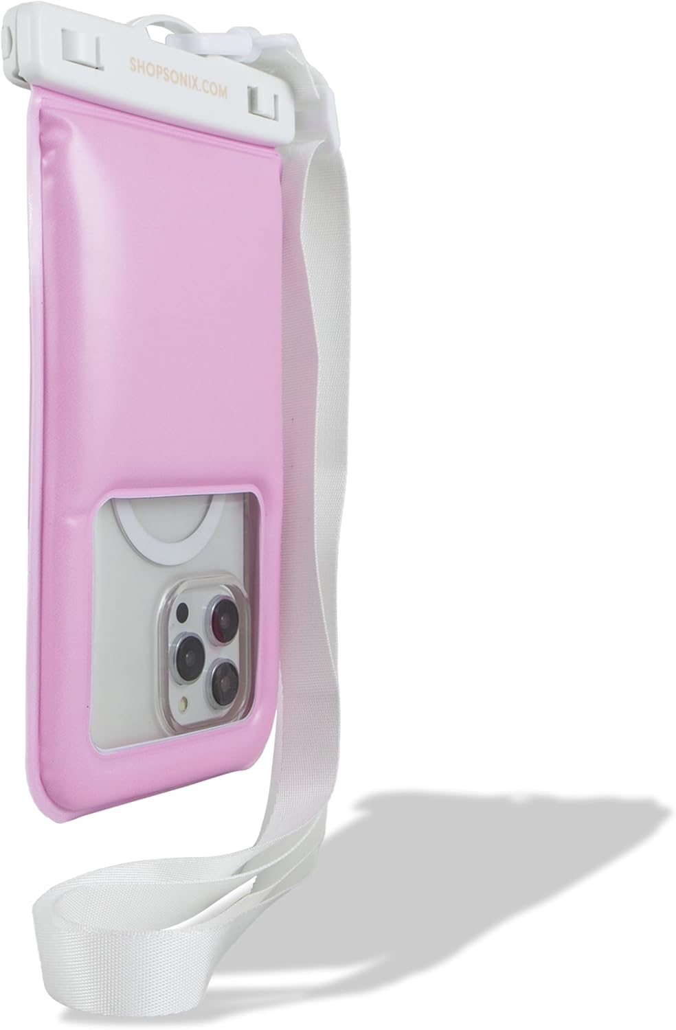 Sonix Waterproof Phone Pouch - Floating Phone Case Dry Bag w/Crossbody Lanyard - Beach Cruise Travel Essentials - Compatible w/All Devices, Touchscreen Friendly | Jelly Pink