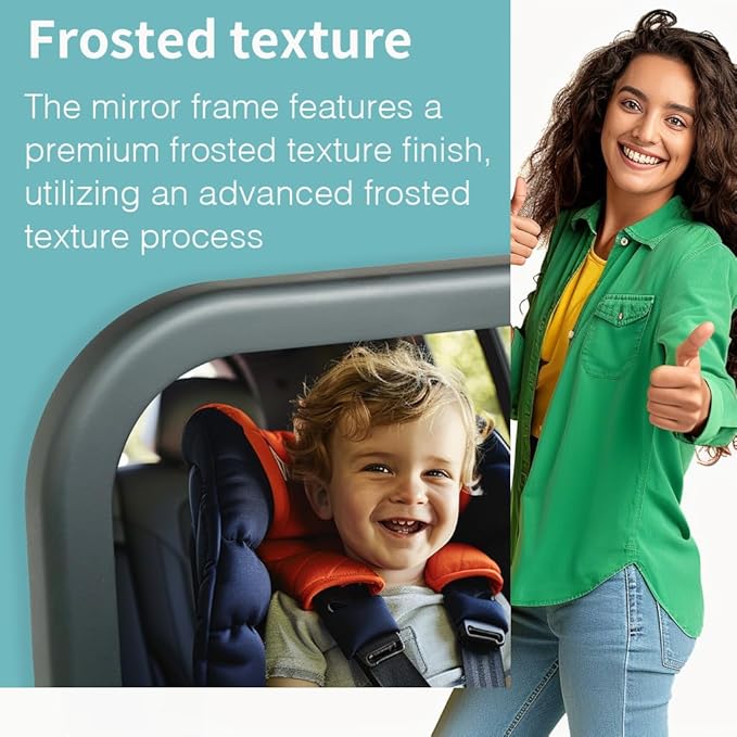 Funbliss 2-Pack Baby Car Mirror - Shake-Proof & Shatterproof, 360° Adjustable Angle, Clear Wide View for Rear-Facing Infants, Easy Install, Perfect Baby Travel Gear & Carseat Accessories-BubblyBeeBaby