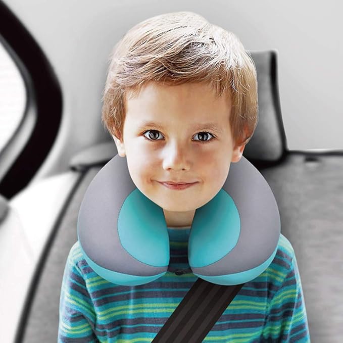 MOOB Kids Travel Pillow for Car Seat Kids U-Shape Travel Neck Pillow Support Children Stroller Pillow Blue-BubblyBeeBaby
