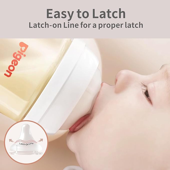 Pigeon PPSU Nursing Baby Bottle Wide Neck, Anti-Colic, Streamlined Body, Natural Feel, Easy to Clean, 5.4 Oz(Pack of 2), Includes 2pcs SS Nipples (0m+)-BubblyBeeBaby