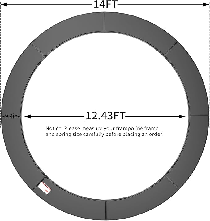 16FT/15FT/14FT/12FT/10FT Trampoline Safety Pad Replacement, Round Trampoline Spring Protection Cover, Fits 16FT/15FT/14FT/12FT/10FT Frames, Water-Resistant Trampoline Accessories-BubblyBeeBaby