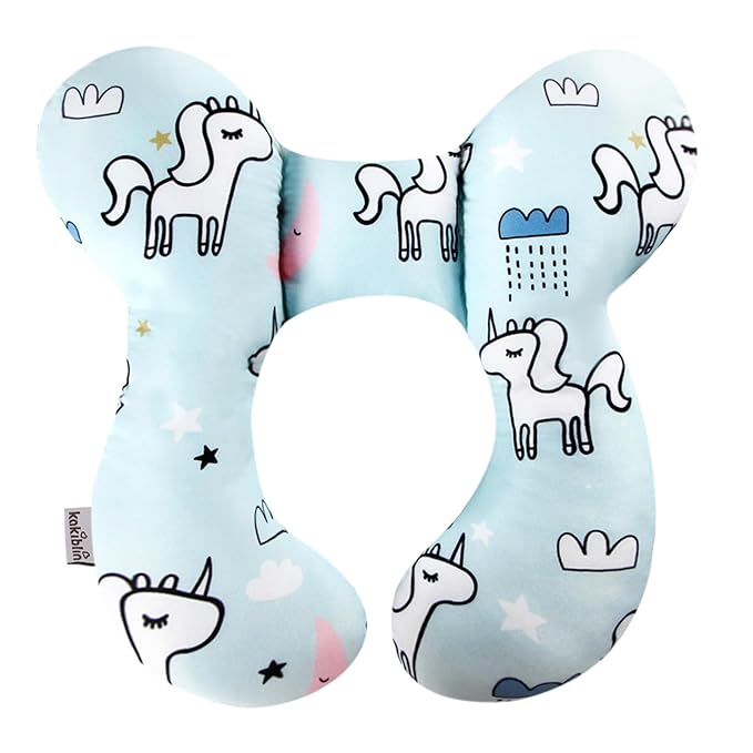 KAKIBLIN Baby Neck Pillow, Baby Travel Pillow, Baby Support Pillow,Upgraded Baby Neck Pillows for Car Seat Toddler Head and Neck Support Pillow for Car Seat, Pushchair(Unicorn)-BubblyBeeBaby